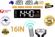 Large Digital Big Jumbo LED Wall Desk Clock Display 16" Orange With Temperature