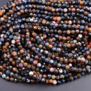 13 inch strand of natural African Pietersite Round Faceted 6mm beads.