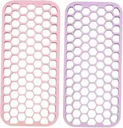 HONMEET 2pcs Heat Resistant Silicone Mat Pad for Flat Iron Curling Iron Hair Straightener Non-slip Heat for Home Salon
