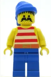 LEGO Pirates Minifigure Pirate Red White Stripes Shirt (Genuine)