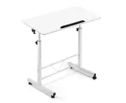 Portable Mobile Laptop Desk Notebook Computer Height Adjustable Table Sit Stand Study Office Work White