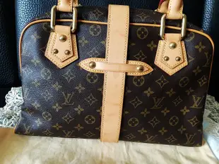 真品LV LOUISVUITTON 原花紋手提包 曼哈頓包GM 大款