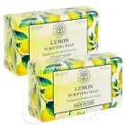 (2-PACK) ERBARIO TOSCANO Scented Luxury Italian Bar Soap LARGE 10.5 oz - Lemon