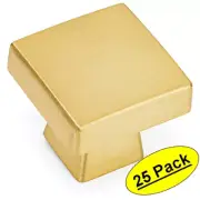 *25 Pack* Cosmas Cabinet Hardware Brushed Brass Square Cabinet Knob #5233BB