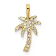 1.20 Ct Round Cut Simulated Diamond Palm Tree Pendant 14K Yellow Gold Plated