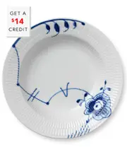 Royal Copenhagen 8.25in Blue Fluted Mega Rim Soup Bowl with $14 Credit