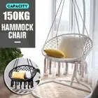 Hammock Swing Chair Cotton Macrame Bed Relax Indoor Outdoor Hanging Garden Au