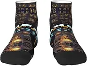 [YANYU] Airplane Cockpit Print Workout Everyday Socks For Men And Women All Seasons Comfortable Adult Socks