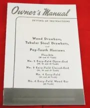 IH International Harvester Peg Tooth Harrow & Drawbars Owner's Manual Farmall