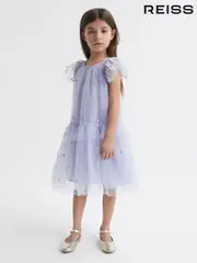 Reiss Lilac Fifi 9-12 yrs Tulle Embroidered Dress (D57983) | $140