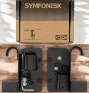 2 x 2pk Ikea SYMFONISK Speaker Hooks Hangers Black 504.443.25 SEALED
