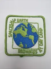Vintage Spaceship Earth Brownies At Day Camp Girl Scout Patch New
