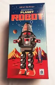 2009 MECHANICAL PLANET RETRO 9" WIND-UP ROBOT (BLACK) NEW IN BOX