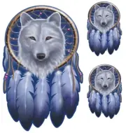NEW LETHAL THREAT DREAM CATCHER WOLF DECAL STICKER 6"x6.5" LT88566