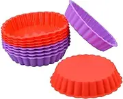 Silicone Quiche Pan, Mini Pie Pan Non-Stick Round Silicone Baking Molds 10 Packs
