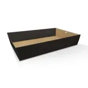 10x Black XL Cardboard Catering Grazing Box w Window Black 450x310x 80mm