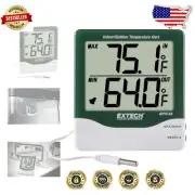 Large Digital In/Outdoor Thermometer with Programmable Alarm and LCD Display