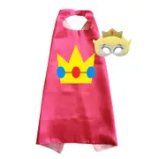 Kids Super Mario Costume Princess Peach Cape and Mask Set