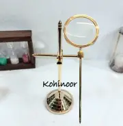 Nautical Brass Desktop Magnifying Glass Vintage Adjustable Stand Magnifier