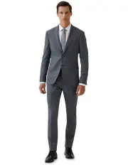[Oxford] Byron Wool Suit Jacket in Grey Check