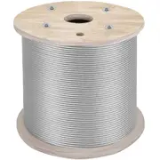 VEVOR 6.4 mm Stainless Steel Cable 61 m, 7 X 19 Steel Wire Rope Marine Grade Braided Aircraft Cable for Deck Rail Balusters Stair Handrail Porch Fence