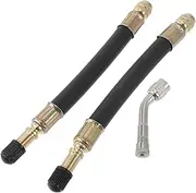 X AUTOHAUX 1 Set 135 Degrees Copper Tire Valve Extension with Flexible Plastic 140mm Tyre Valve Stem Extender for Car Motorcycle RV Truck Bike
