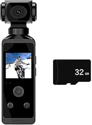 Aswalling HD LCD Screen 270° Rotatable WiFi Mini Sports Camera with Waterproof Case for Travel- 32G