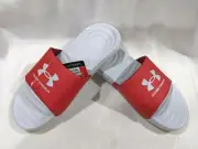 Under Armour UA Ansa Fix SL Grey/Red Men's Slides Sandals - Size 12 NWB