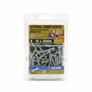 Zenith 8 - 10 x 40mm Galvanised Countersunk Rib Head Timber Screws - 100 Pack