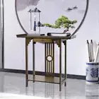 Classicism Console Table Bamboo Entryway Tables Accent Hall Table with Drawer