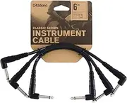 Planet Waves Classic Series Instrument Cable with Right Angle Plug, 0.2m (3-pack)
