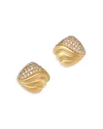 Bloomingdale's Fine Collection Diamond Pave Studs in 14K Textured Yellow Gold, 0.43 tcw