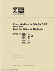 Sachs Engine 505/1 A, ANL, B, C & D Parts Book 1981