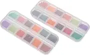 OFFIGAM 2 Boxes Color Rainbow Nail Art Powder Set Shimmering Glitter Sequins for Stunning DIY Manicure Eye Makeup Easy to Use for Ladies and Friends