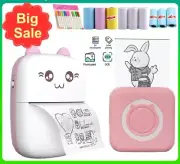 Portable Mini BT Thermal Printer 203Dpi Photo Label Memo Printing with USB Cable