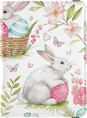 [Amooorous] Cute Cartoon Spring Easter Rabbits Leather decorative cute passport holder Vaccine Case Protector Cover Passport Case Ultra Slim, cute cartoon spring easter rabbits, 1 size