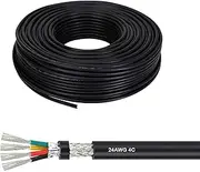 160 Feet, 24 Gauge 4-Conductor Electrical Wire, 24 AWG Flexible Tinned Copper with Aluminum Foil Double Shielded Wire for Electronic Equipment/Signal Transmission/Audio and Video Equipment(24AWG-8C)