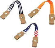 [Nangxiangzi] 3 Pieces Kids No Buckle Stretch Belt Adjustable Toddler Belt Elastic Buckle-free Waist Belt for Boys and Girls