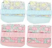 HOMOCONO 4Pcs Portable Tampon Bag Stylish Sanitary Napkin Pouch for Women Decorative Period Storage Mat for Travel School and Outdoor Use Tulip Sunflower Design
