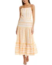 CeCe Embroidered Midi Dress