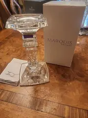 Marquis by Waterford Brixton Pillar Lead Crystal Candlestick Holder 8" NEW