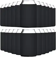 TahoeBay Blank Beer Can Cooler Sleeves (50-Pack) Bulk Sublimation Blanks for Vinyl Plain Collapsible Foam Can Sleeves Coolers Soda Cans and Bottles Custom Drink Assorted Solid Color (Black)