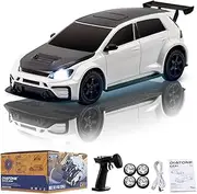 FAIR RC RC Drift Car 1/43 4WD Micro RC Drift Car Mini Drift Rc Car Mini Racing Drift Car, 2.4Ghz High Speed RC Drift Car for Adults RTR (White)