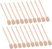 FUNOMOCYA 20PCS Wooden Coffee Mixing Sticks Honey Dipper Sticks for Stirring Drinks Round Head Design for Home Kitchen and Gifting