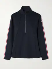 [Fusalp] Fusalp - Stellia Ii Grosgrain-trimmed Stretch-jersey Base Layer - Navy - small small Blue