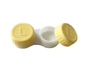 Contact Lens Case,Accessories For Contact Lens Storage,Left/Right Eyes Contact Lens Container,Yellow