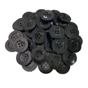 1inch 25 mm Black Button for Sewing Flatback Crafting Round Plastic Buttons B...