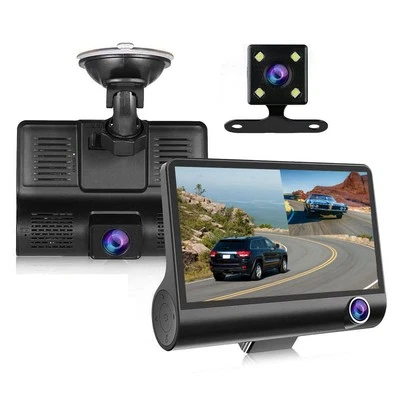 Dash Cam, 1296P 3 Lens Car Dash Camera Front Inside and Rear Camera 4 in Car ...