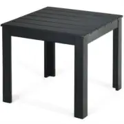 ANGELES HOME Outdoor Coffee Table 18" Wood Tabletop N' Frame in Black Square