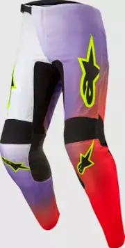*FREE SHIPPING* ALPINESTARS FLUID LUCENT PANTS WHT/NEON RD/YLW FL PICK YOUR SIZE